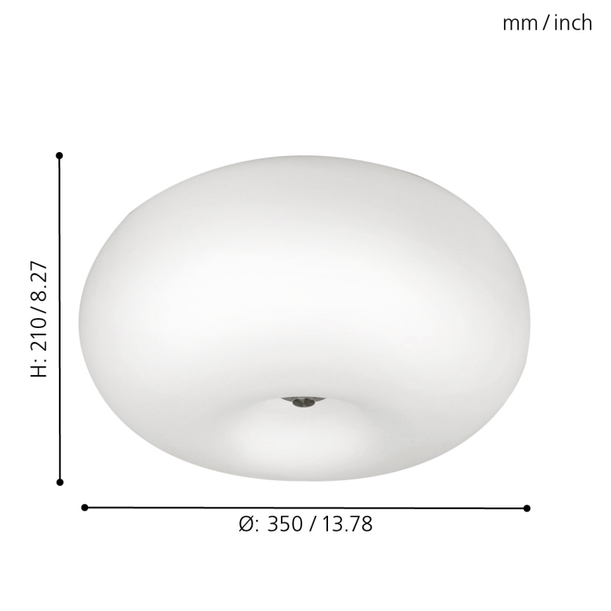 EGLO - Stropní svítidlo OPTICA 2xE27/60W/230V opálové sklo pr. 35 cm