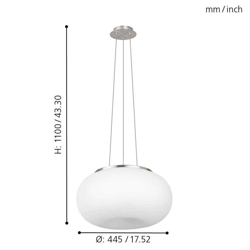 EGLO - Lustr na lanku OPTICA 2xE27/60W pr. 45 cm