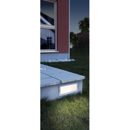 EGLO 88008 - Venkovní zápustné svítidlo ZIMBA 1xE27/60W stříbrná/bílá IP44