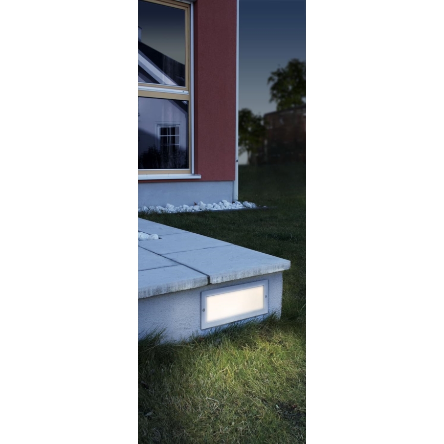 EGLO 88008 - Venkovní zápustné svítidlo ZIMBA 1xE27/60W stříbrná/bílá IP44