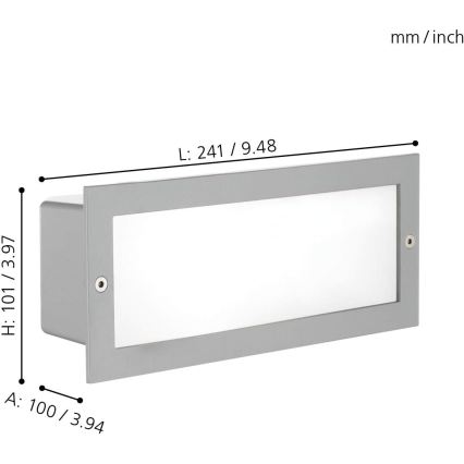 EGLO 88008 - Venkovní zápustné svítidlo ZIMBA 1xE27/60W stříbrná/bílá IP44