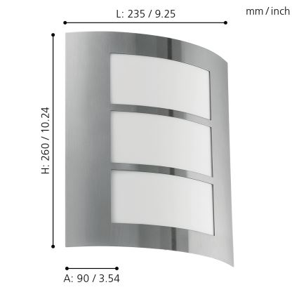 EGLO - Venkovní nástěnné svítidlo 1xE27/15W/230V IP44