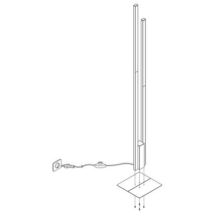 Eglo - LED RGBW Stmívatelná stojací lampa 2xLED/16W/230V černá ZigBee