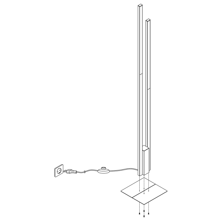 Eglo - LED RGBW Stmívatelná stojací lampa 2xLED/16W/230V černá ZigBee