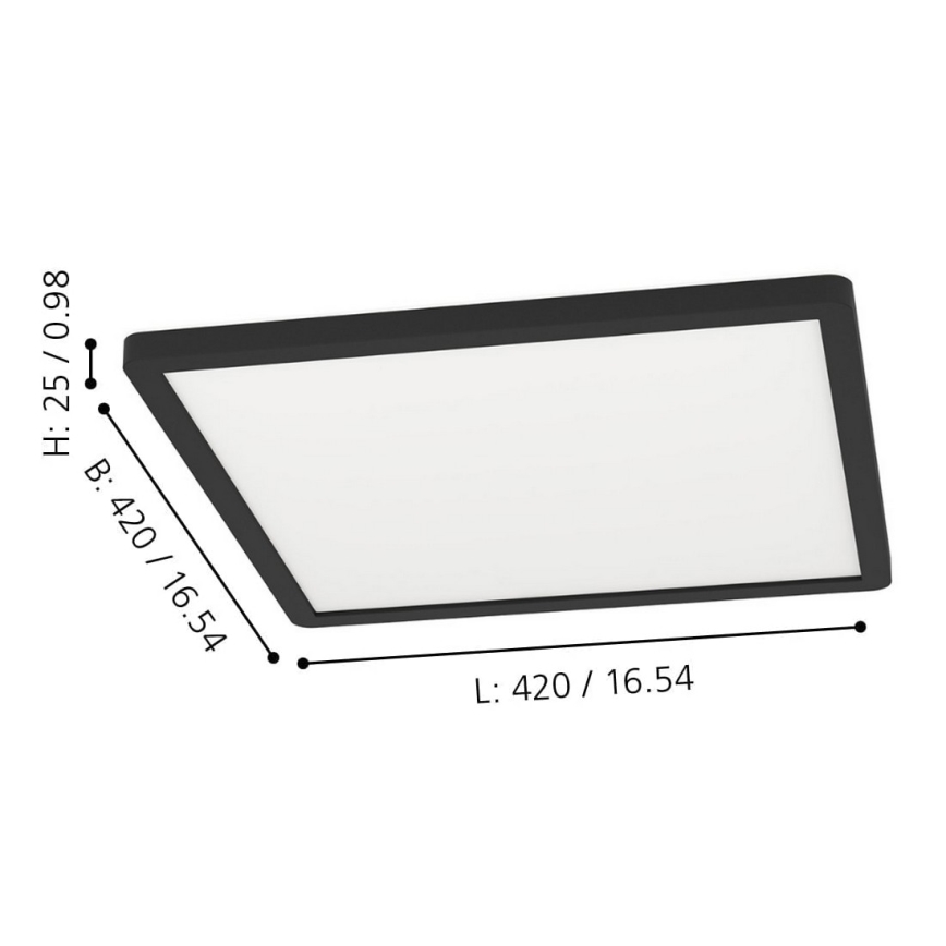 Eglo - LED RGBW Stmívatelné stropní svítidlo LED/16,5W/230V černá ZigBee