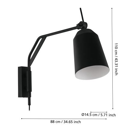 Eglo - Nástěnná lampa 1xE27/40W/230V