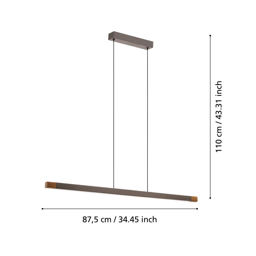 Eglo - LED Stmívatelný lustr na lanku LED/18W/230V 3000K