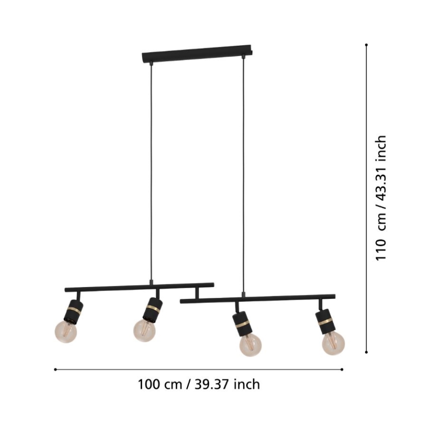 Eglo - Lustr na lanku 4xE27/10W/230V
