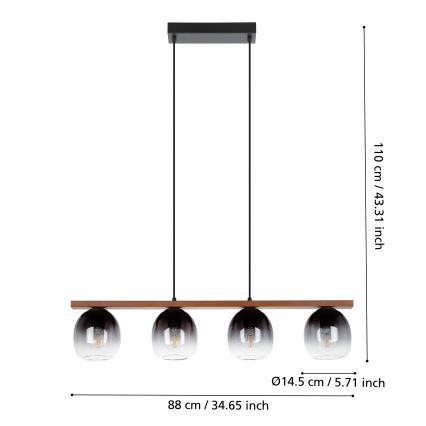 Eglo - Lustr na lanku 4xE27/40W/230V