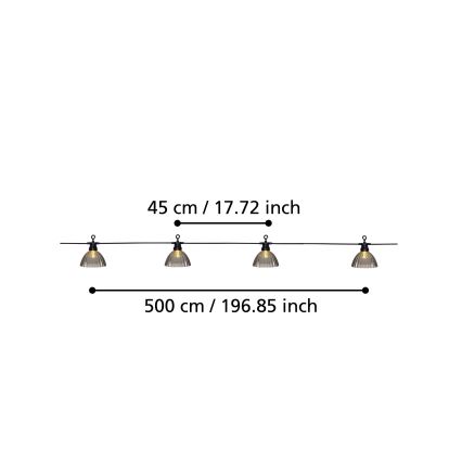 Eglo - LED Venkovní dekorační řetěz 12xLED/0,066W/3,2V IP44