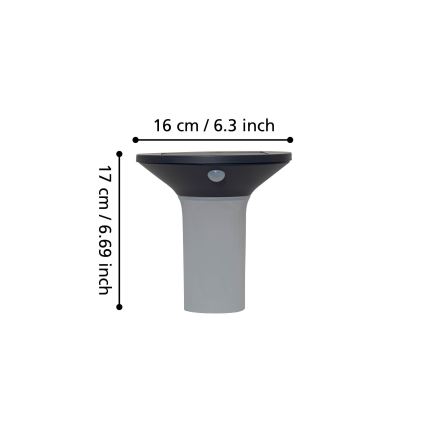 Eglo - LED Venkovní solární svítidlo se senzorem 6xLED/0,03W/3,7V IP44
