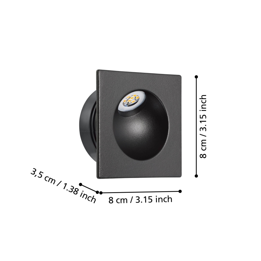 Eglo - LED Schodišťové svítidlo LED/2W/230V 3000K černá