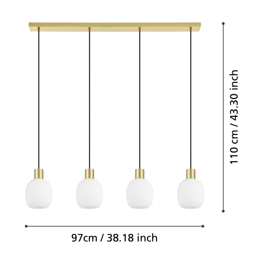Eglo - Lustr na lanku 4xE27/40W/230V