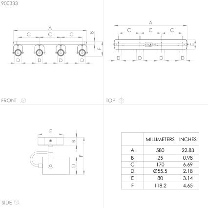 Eglo - LED Bodové svítidlo 4xGU10/3W/230V