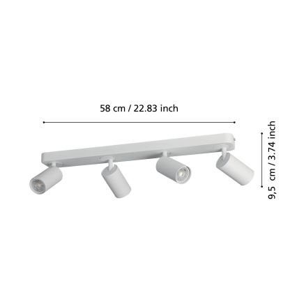 Eglo -LED RGBW Stmívatelné bodové svítidlo 4xGU10/4,9W/230V bílá