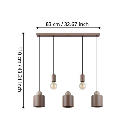 Eglo - Lustr na lanku 5xE27/40W/230V