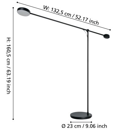 Eglo - LED Stmívatelná dotyková stojací lampa LED/24W/230V