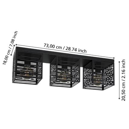 Eglo - Stropní svítidlo 3xE27/40W/230V