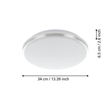 Eglo - LED Koupelnové stropní svítidlo LED/15,6W/230V IP44 chrom