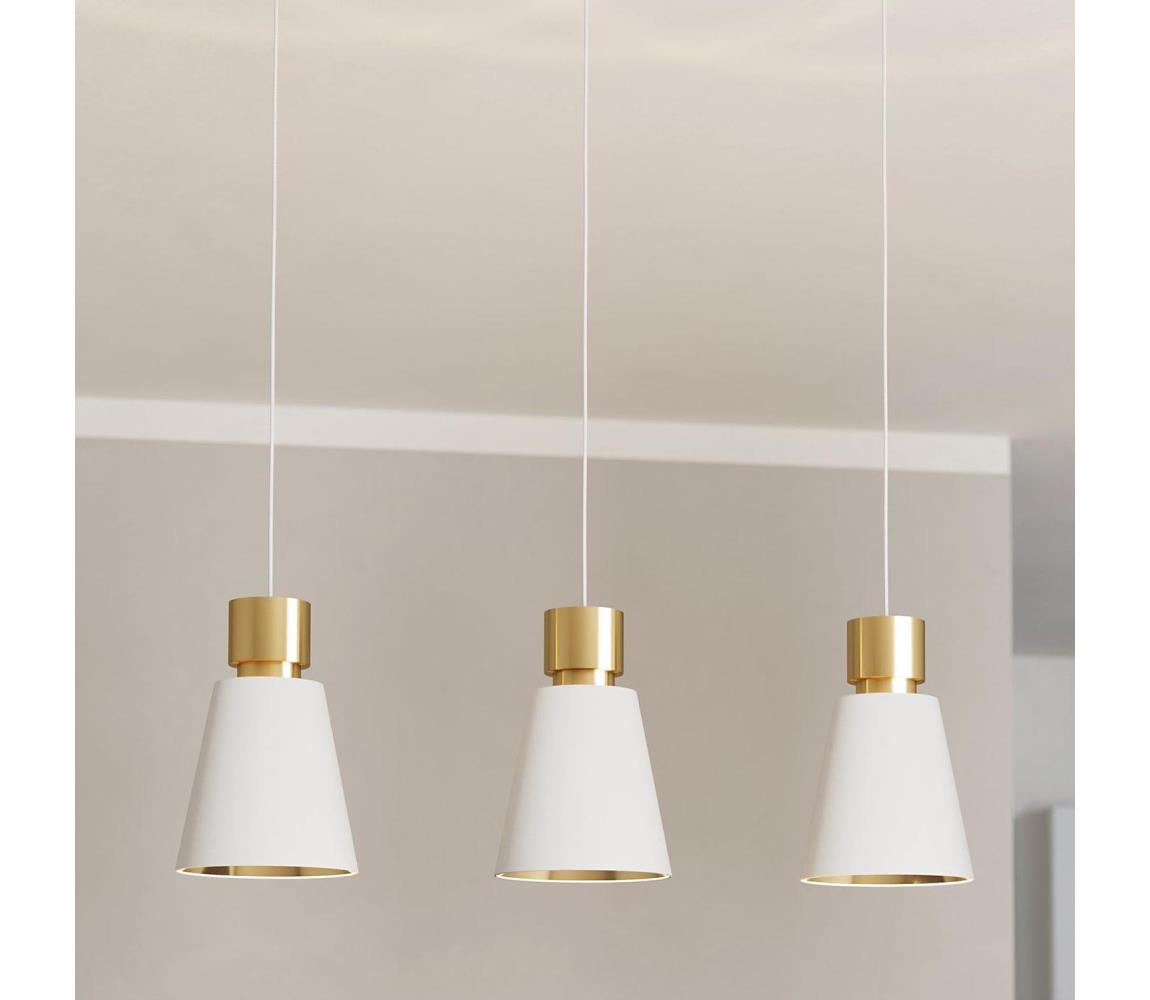 Eglo 900377 - Lustr na lanku AGLIENTINA 3xE27/40W/230V 900377 Bílá,Mosaz