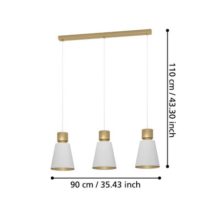 Eglo - Lustr na lanku 3xE27/40W/230V