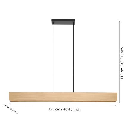 Eglo - LED RGBW Stmívatelný lustr na lanku LED/35W/230V 2700-6500K