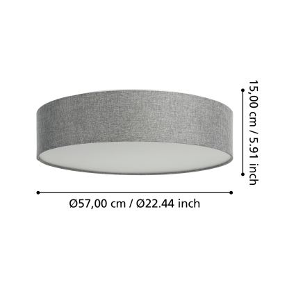 Eglo - LED RGBW Stmívatelné stropní svítidlo LED/35W/230V 2700-6500K šedá