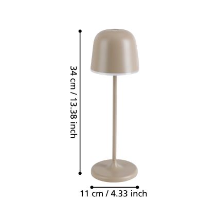 Eglo - LED Stmívatelná venkovní nabíjecí lampa LED/2,2W/5V 1800mAh béžová IP54