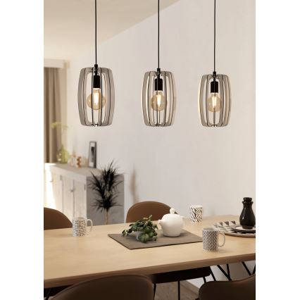 Eglo - Lustr na lanku 3xE27/40W/230V krémová