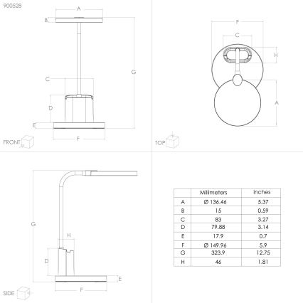 Eglo - LED Stmívatelná stolní lampa LED/2,1W/5V 1500 mAh 3000-6500K černá