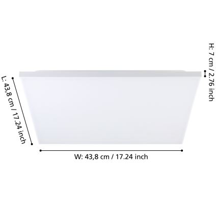 Eglo - LED RGBW Stmívatelné stropní svítidlo LED/20,5W/230V 3000-6500K + dálkové ovládání