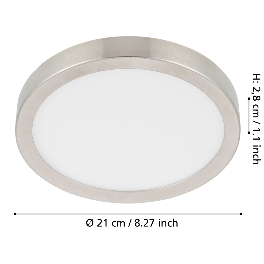 Eglo - LED Stmívatelné stropní svítidlo LED/17W/230V matný chrom pr. 21 cm
