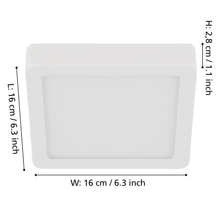 Eglo - LED Stmívatelné stropní svítidlo LED/11W/230V bílá