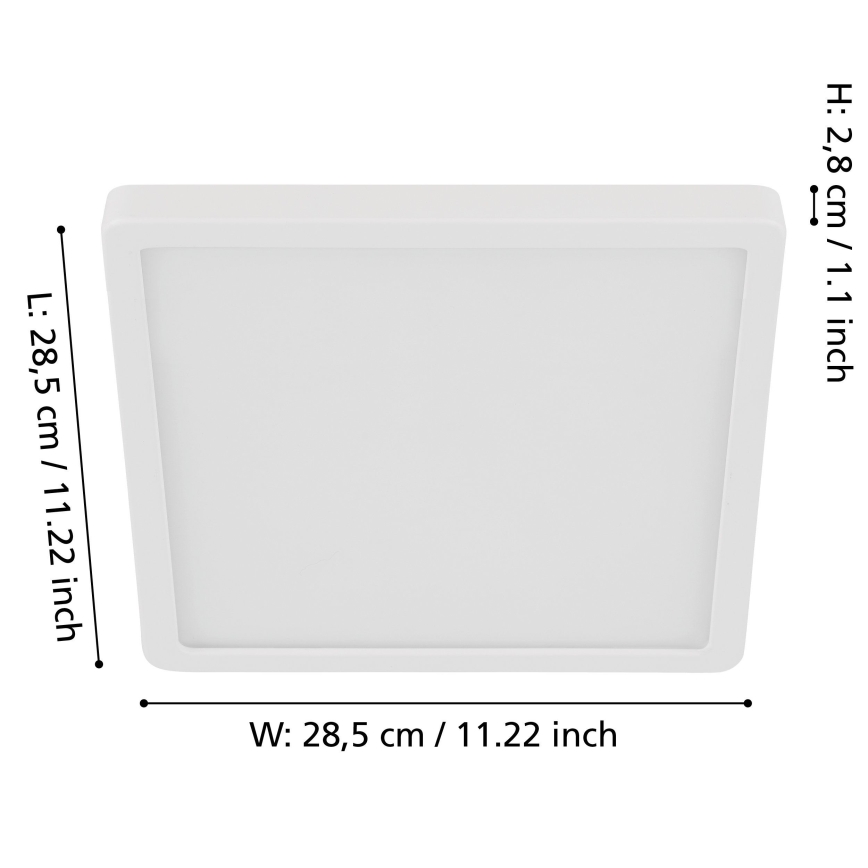 Eglo - LED Stmívatelné stropní svítidlo LED/20,5W/230V bílá 28,5x28,5 cm