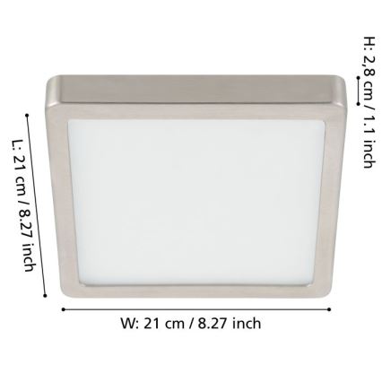 Eglo - LED Stmívatelné stropní svítidlo LED/17W/230V matný chrom