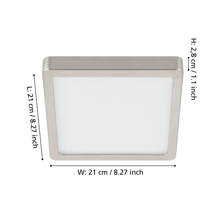 Eglo - LED Stmívatelné stropní svítidlo LED/17W/230V matný chrom