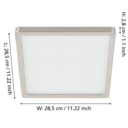 Eglo - LED Stmívatelné stropní svítidlo LED/20,5W/230V matný chrom