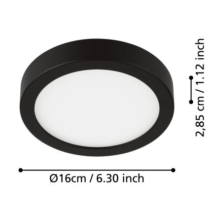 Eglo - LED Koupelnové stropní svítidlo LED/11W/230V IP44 černá