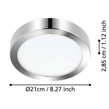 Eglo - LED Koupelnové stropní svítidlo LED/17W/230V IP44 chrom