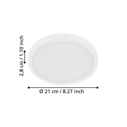 Eglo - LED Koupelnové stropní svítidlo LED/17W/230V bílá IP44