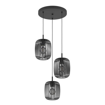 Eglo - Lustr na lanku 3xE27/40W/230V černá