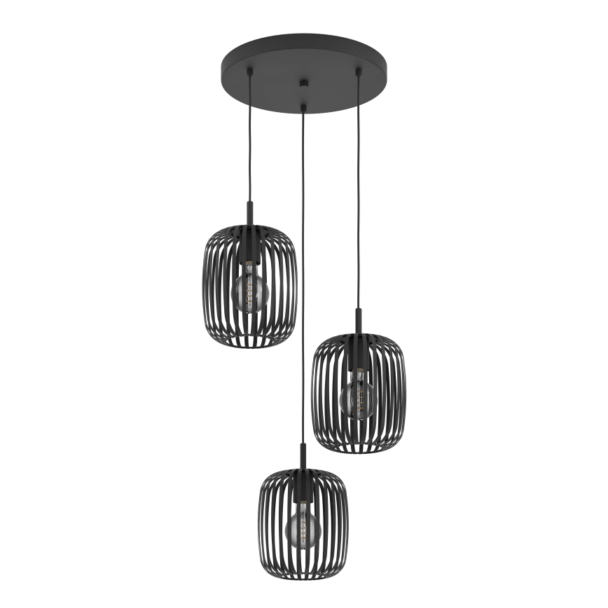 Eglo - Lustr na lanku 3xE27/40W/230V černá