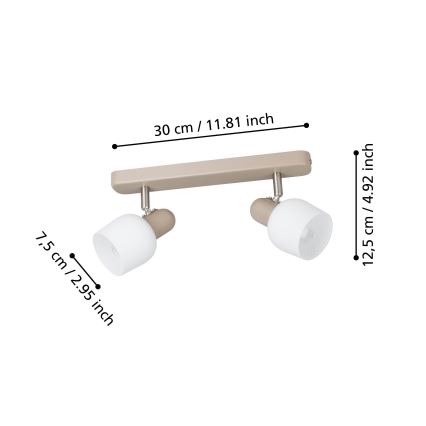 Eglo - Bodové svítidlo 2xE14/18W/230V