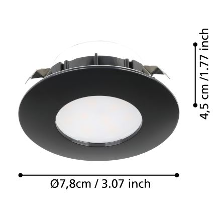 Eglo - ADA 3x LED Koupelnové podhledové svítidlo PINEDA LED/4,9W/230V IP44