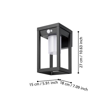 Eglo - LED Solární nástěnné svítidlo se senzorem LED/3,7W/3,7V IP44