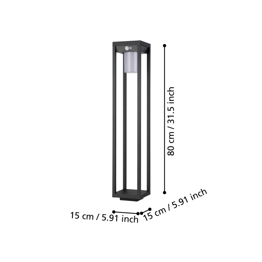 Eglo - LED Solární lampa se senzorem LED/3,7W/3,7V 2000 mAh IP44