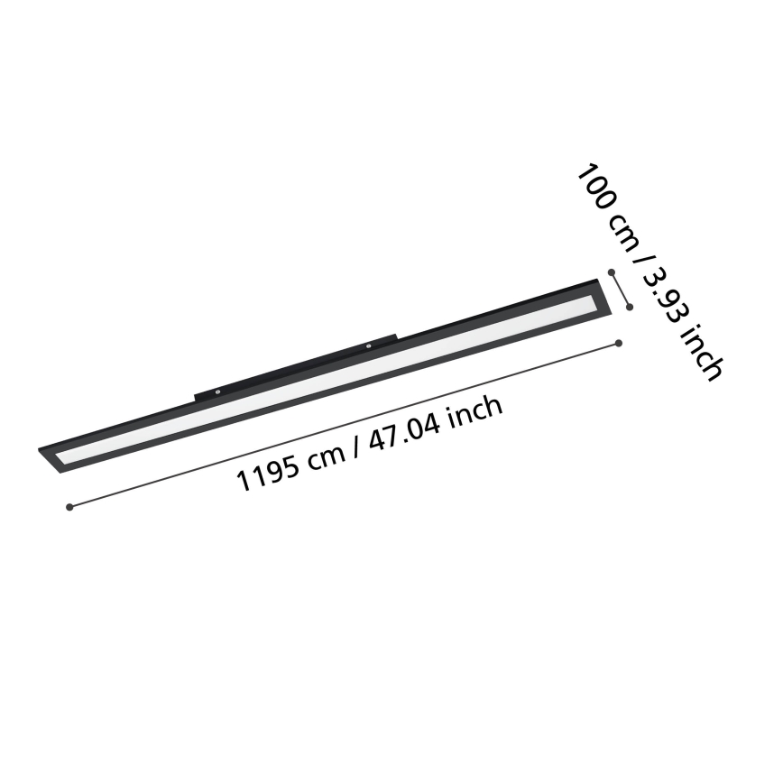 Eglo - LED Stropní svítidlo LED/38W/230V 120x10 cm černá