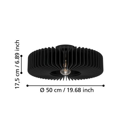 Eglo - Stropní svítidlo 1xE27/40W/230V černá
