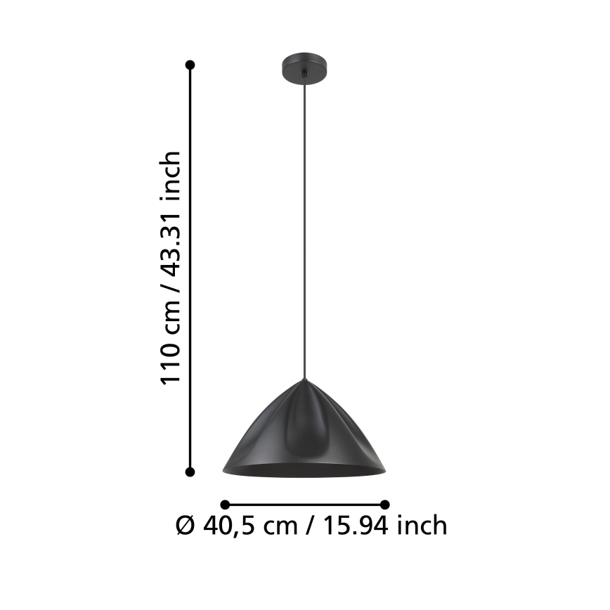 Eglo - Lustr na lanku 1xE27/40W/230V černá