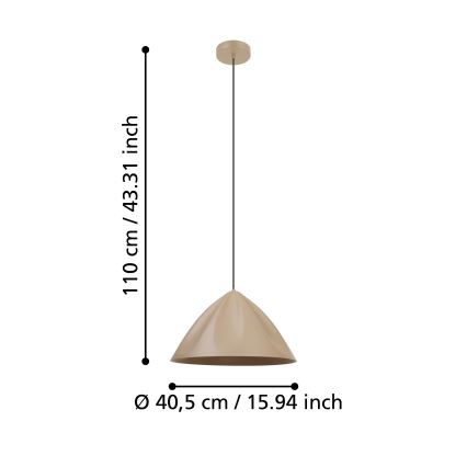 Eglo - Lustr na lanku 1xE27/40W/230V krémová